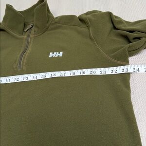 Helly Hansen sz L 1/4 zip pullover POLARTEC classic sweater olive green